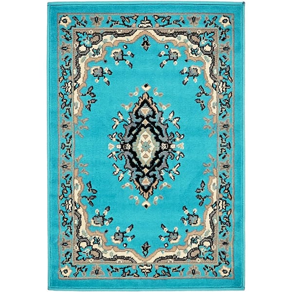Unique Loom Reza Washington Turquoise 2' 2 x 3' 0 Area Rug