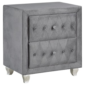 Deanna Gray 2-Drawer Rectangle Nightstand