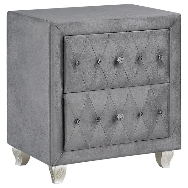 Coaster Deanna Gray 2-Drawer Rectangle Nightstand