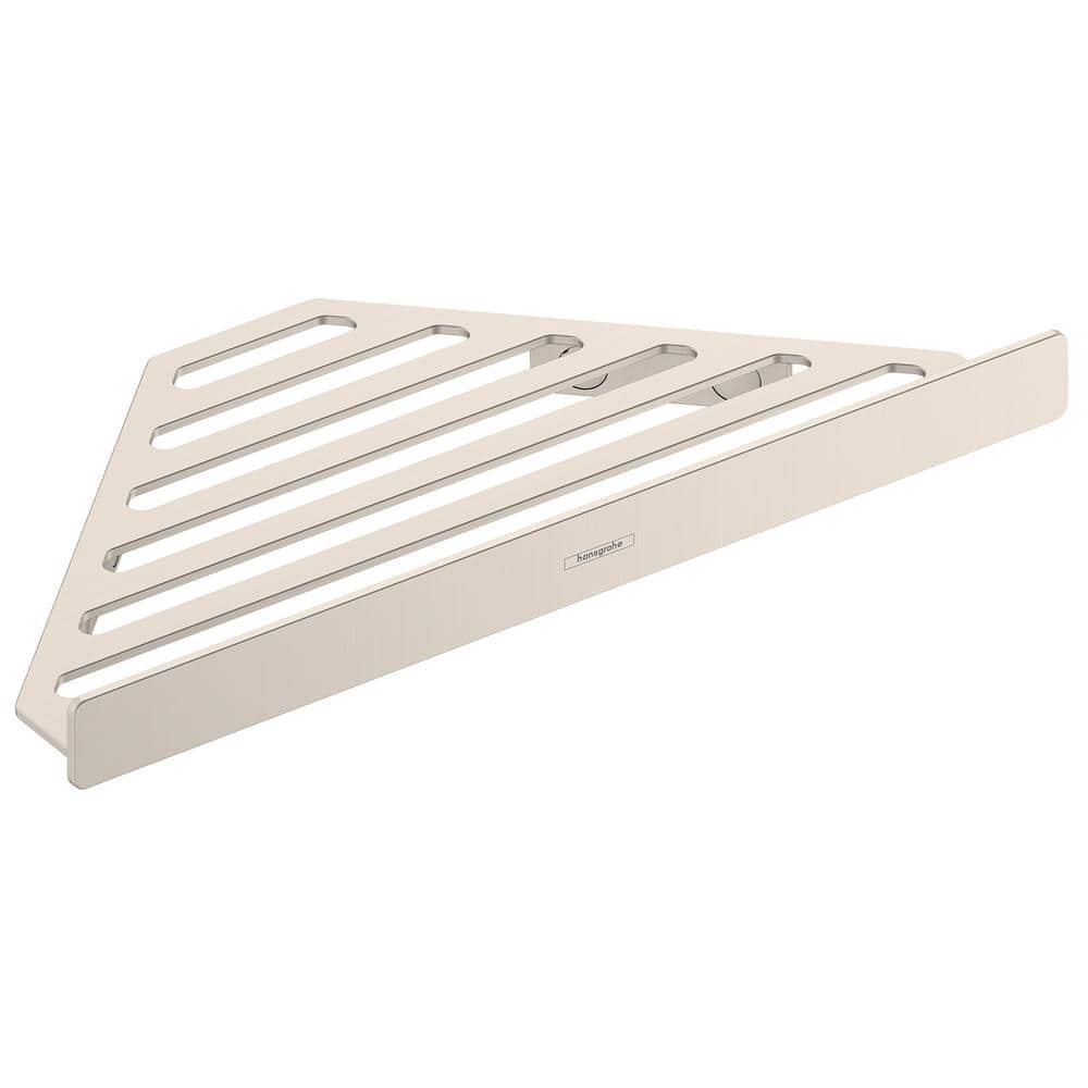 Brushed Nickel Metal Corner Shower Basket