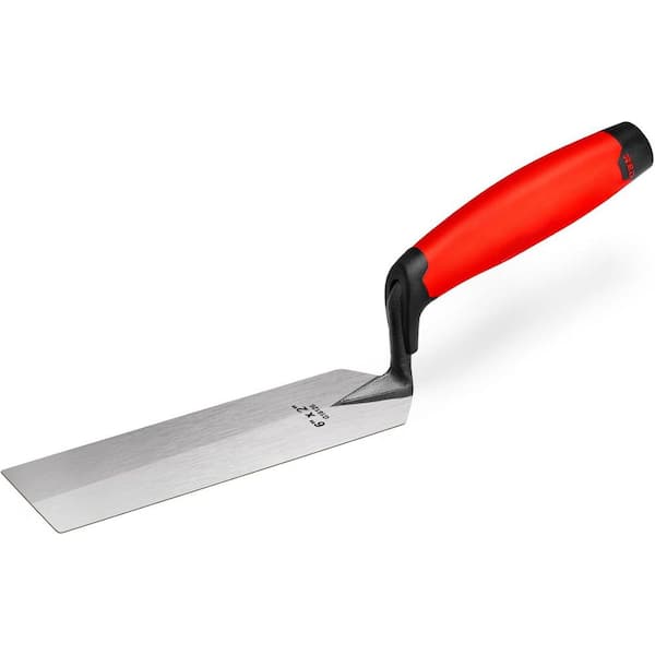 6 x 2 Margin Trowel with Soft Handle, Upgraded Ground Blade, Heavy Duty High Carbon Steel for Detailed Masonry Work