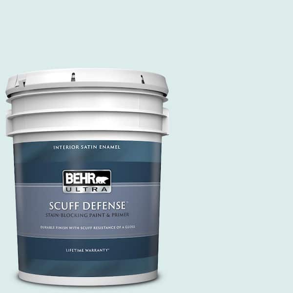 BEHR ULTRA 5 gal. #510E-1 Ice Folly Extra Durable Satin Enamel Interior Paint & Primer