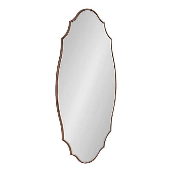 Kate and Laurel Leanna 20.00 in. W x 41.87 in. H Bronze Oval Modern Framed Decorative Wall Mirror