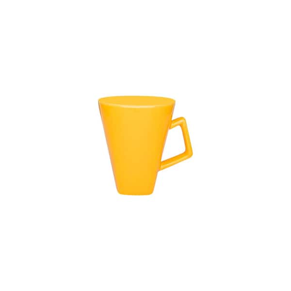 Manhattan Comfort Quartier 11.84 oz. Yellow Square Beveled Earthenware Mugs (Set of 6)