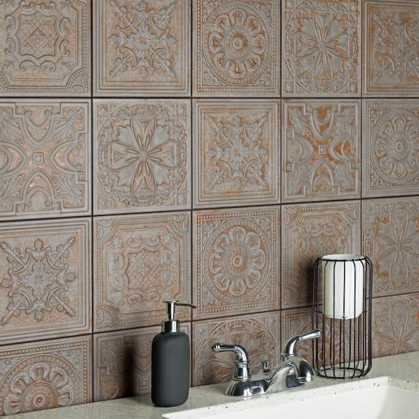 Fitz Charcoal 8 in. x 8 in. Ceramic Wall Tile (9.9 sq. ft./Case)