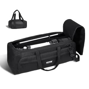 30.3in. Black Telescope Case Telescope Storage Bag with Fixed Buckles Multi-Pocket and Detachable Divider Briefcase (M)