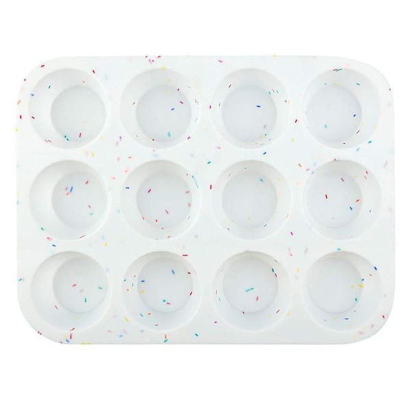12-Cup Silicone Muffin Pan Non-Stick Baking Tray with Easy Release, Durable, BPA-Free, Dishwasher Safe