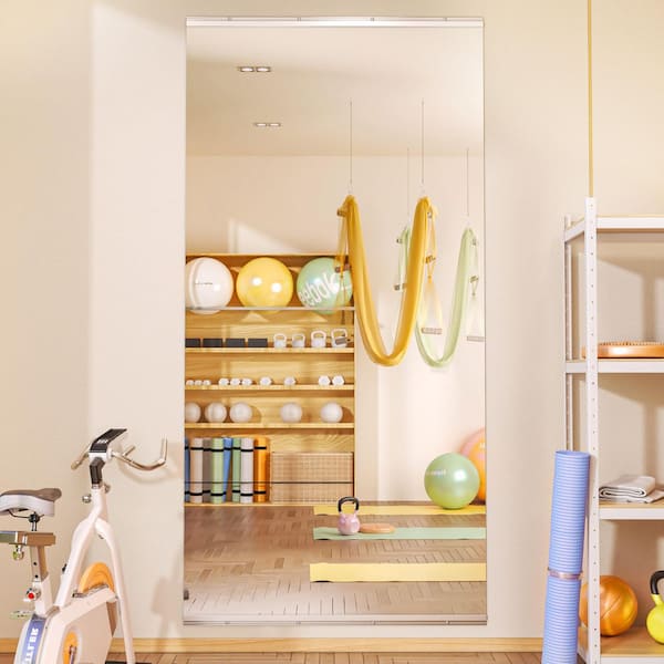 36 in. W x 72 in. H Rectangle Frameless Wall-Mounted HD Home Gym Mirror Large Full Body Vanity Mirror for Yoga