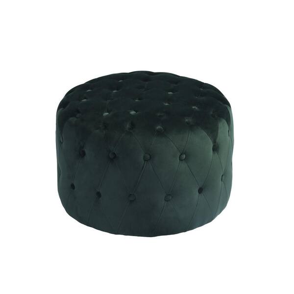 Sumyeg Green Velvet Fabric Round Ottoman Pouf Miya The Home Depot Sumyeg Green Velvet Fabric Round, Fabric Round Ottoman