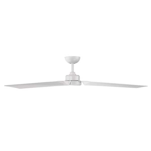 Roboto 62 in. Smart Indoor/Outdoor Matte White 3-Blade Standard Ceiling Fan Plus Remote