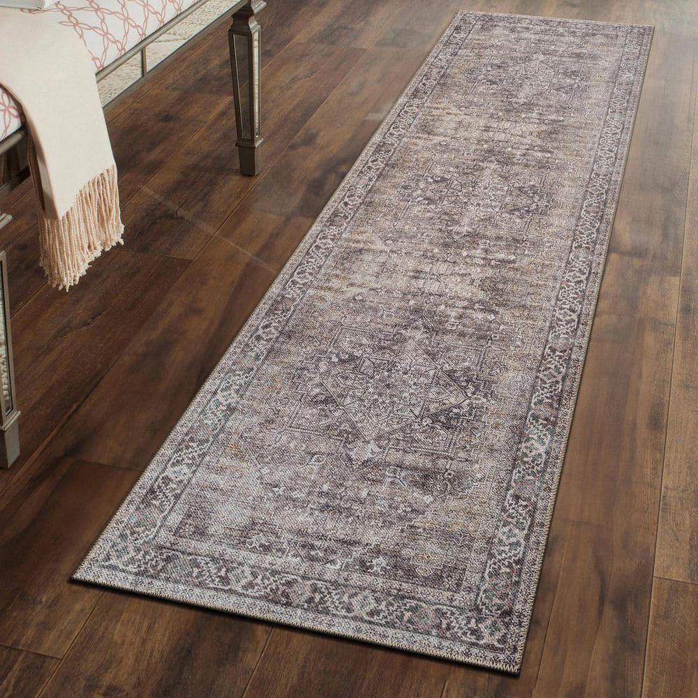 World Rug Gallery Calista Medallion Machine Washable Beige 2 ft. 6 in ...