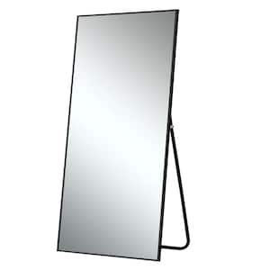 71 in. x 32 in. Large Modern Rectangle Aluminum Alloy Framed Black Floor Mirror Standing Mirror