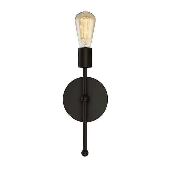 6 in. W x 12 in. H 1-Light Oil Rubbed Bronze Wall Sconce with Exposed Bulb