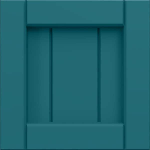 Ekena Millwork 12 in. W x 12 in. H True Fit PVC Framed Board-n-Batten Shutters Sample, Antigua