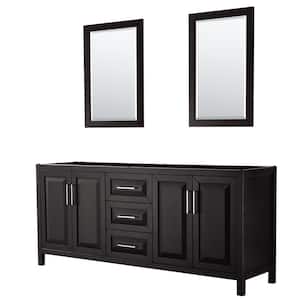 Daria 78.75 in. Double Bathroom Vanity Cabinet Only with 24 in. Mirrors in Dark Espresso