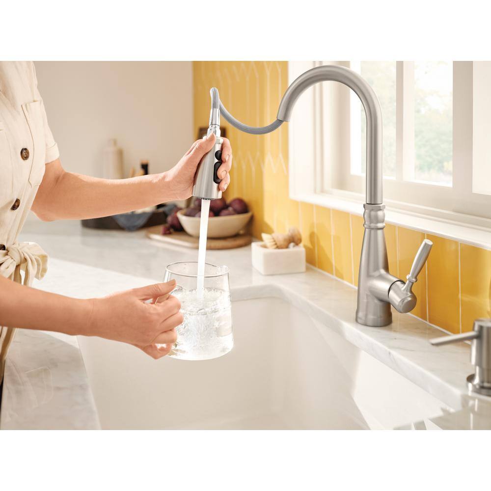 Boman Stainless Steel Pull-Down Kitchen Faucet with Soap Dispenser