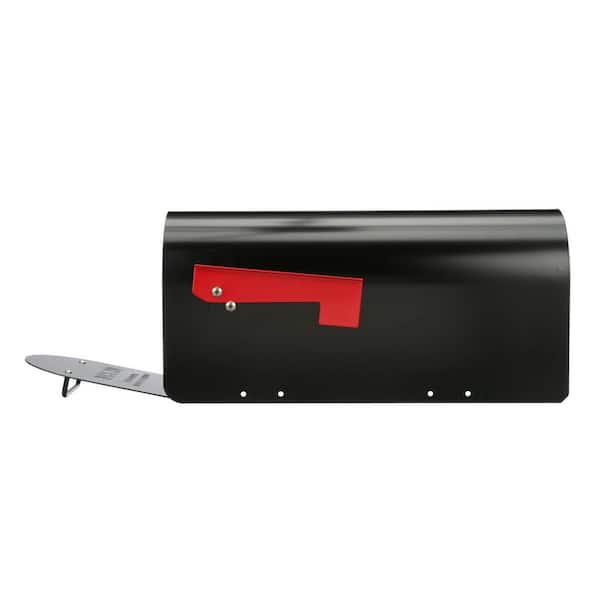 Ironside Large, Steel, Post Mount Mailbox, Black Ironside Large, Steel, Post Mount Mailbox, Black