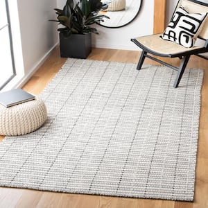 Vermont Black/Ivory Doormat 3 ft. x 5 ft. Tribal Striped Area Rug