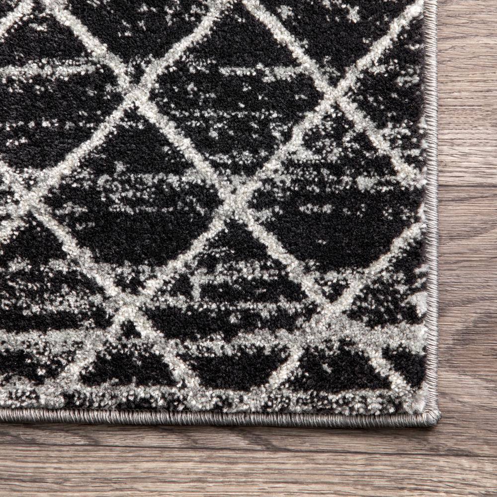 Handmade Moroccan-Inspired Black Synthetic Area Rug 62"x24"
