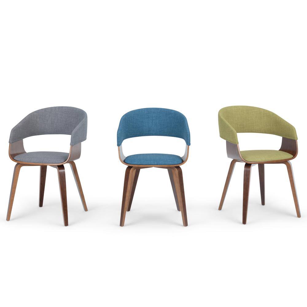 Light Grey Linen Upholstered Bentwood Dining Chair