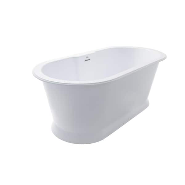 Chateau 5.6 ft. Flat Bottom Thermal Air Bathtub in White