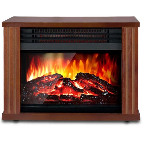 Vintage Wood Fireplace Log Insert Lighted Electric Motion Flame Crackling store Cabin