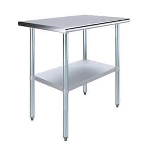 24 in. x 36 in. Stainless Steel Kitchen Utility Table with Adjustable Bottom Shelf