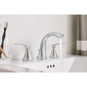Darcy 8 in. Widespread 2-Handle High-Arc Bathroom Faucet in Chrome (2-Pack) (Valve Included)