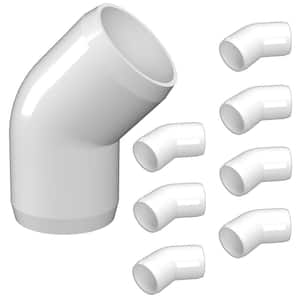 3/4 in. Furniture Grade PVC 45-Degree Elbow in White (8-Pack)
