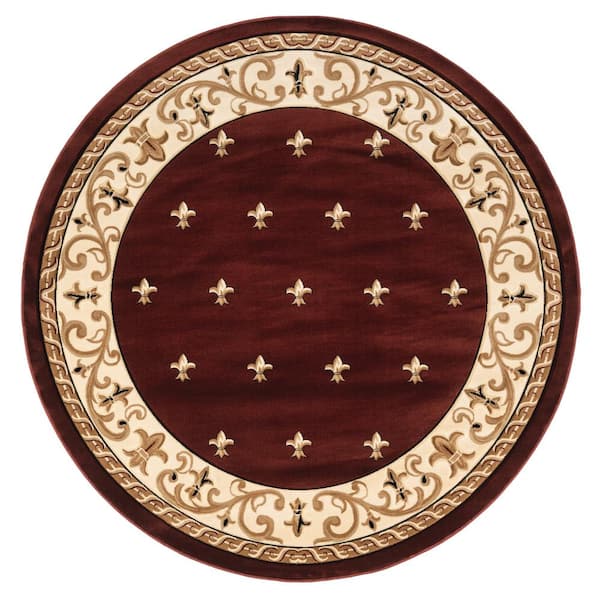 United Weavers Bristol Wington Burgundy 7 ft. 10 in. x 7 ft. 10 in. Round Area Rug