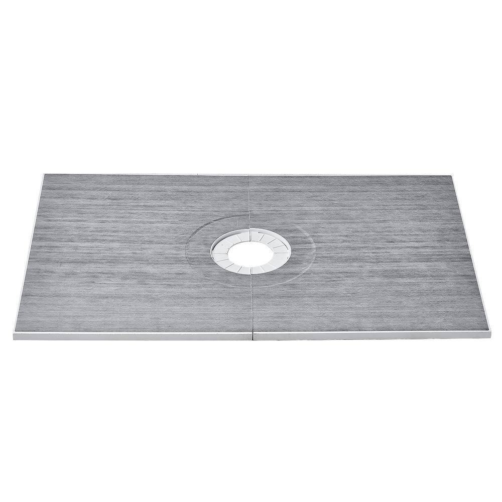 SKYSHALO Shower Curb Kit, 60 in. x 38 in. Shower Kit with PVC Flange 6. ...