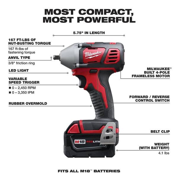 80NM Brushless Cordless Ratchet Wrench – For Milwaukee M18 18V Battery (Tool Only)