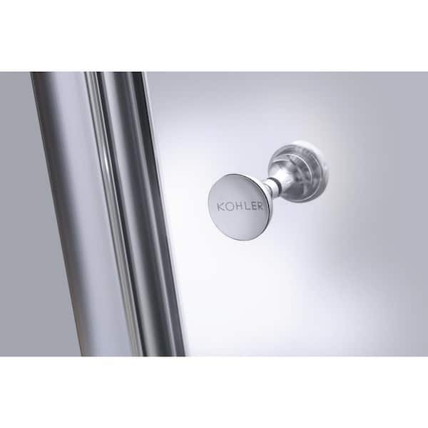 KOHLER Fluence 47-5/8 in. x 70-5/16 in. Heavy Semi-Frameless Sliding Shower Door in Brushed Nickel with Handle