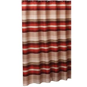 Madison Stripe 72 in. W x 72 in. L Fabric Shower Curtain in Red