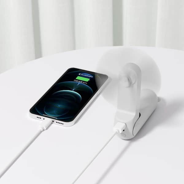 5 in. Personal Fan in White with 4500mAh Battery