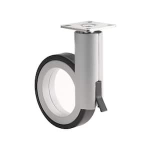 Rotola Series 3-9/16 in. (90 mm) Black and Aluminum Braking Swivel Plate Caster with 132 lb. Load Rating