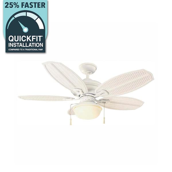 Palm Beach III 48 in. LED Indoor/Outdoor Matte White Ceiling Fan with Light Kit