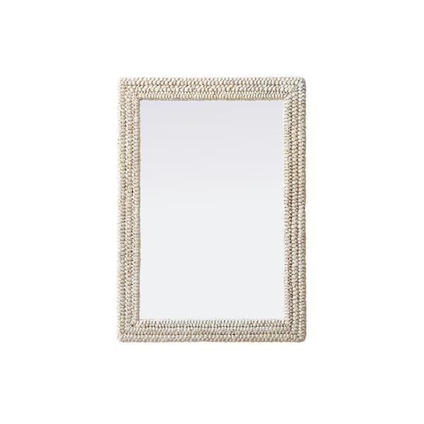 Unbranded Timeless Home Linen White 30 in. W x 42 in. H Cornhusk Wall Mirror