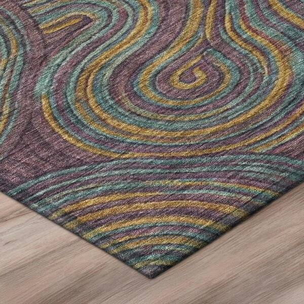 Chantille Machine Washable Indoor/Outdoor Abstract ACN3032 Plum 2 ft. x 3 ft. Accent Rug