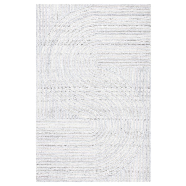 Southampton 2 ft. x 4 ft. Gray Meander Striped Area Rug