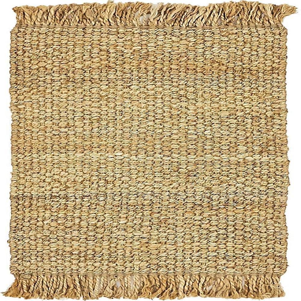 Handmade Chunky Jute Rectangular Natural Area Rug
