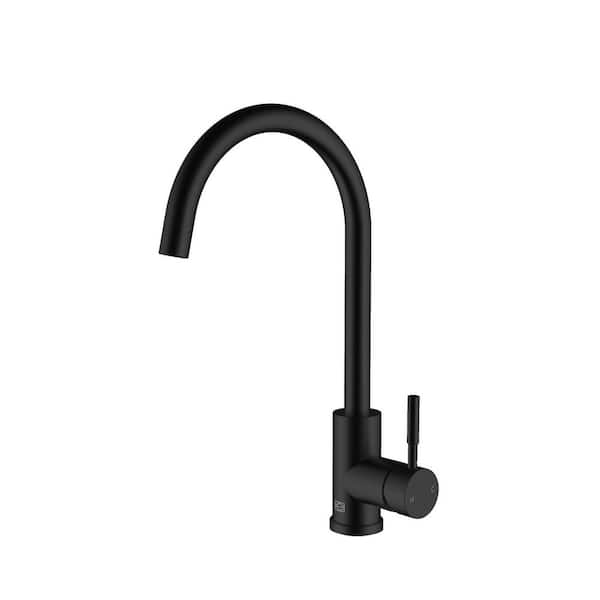 Unbranded Timeless Home Single Handle Standard Kitchen Faucet in Matte Black
