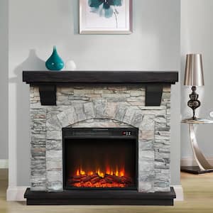 45 in. Freestanding Electric Fireplace in Gray