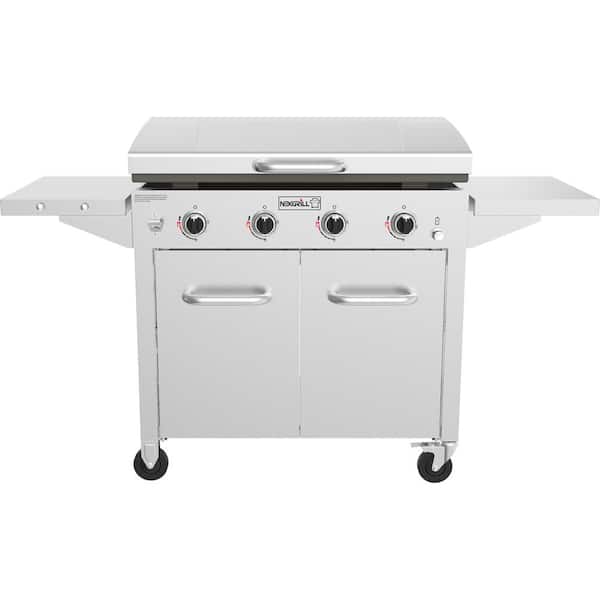 Nexgrill 4-Burner Propane Gas Grill in Stainless Steel with Griddle Top