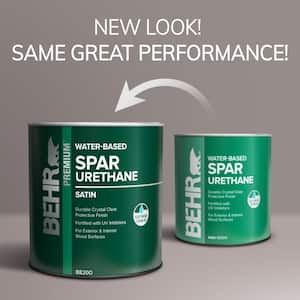 1 qt. Satin Clear Water-Based Interior/Exterior Spar Urethane Wood Sealer