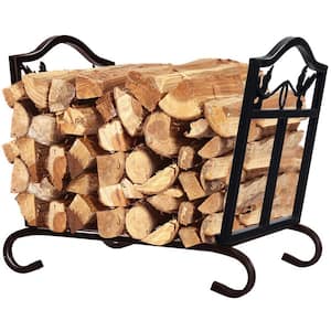 14.5 in. H x 17 in. D x 12.5 in. W Outdoor Folding Steel Firewood Rack Wood Storage Holder