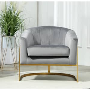 US Pride Demon Grey Velvet Arm Chair