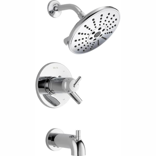 Delta Trinsic TempAssure Single-Handle 1-Spray Tub and Shower Faucet Trim Only with H2Okinetic in Chrome (Valve Not Included)