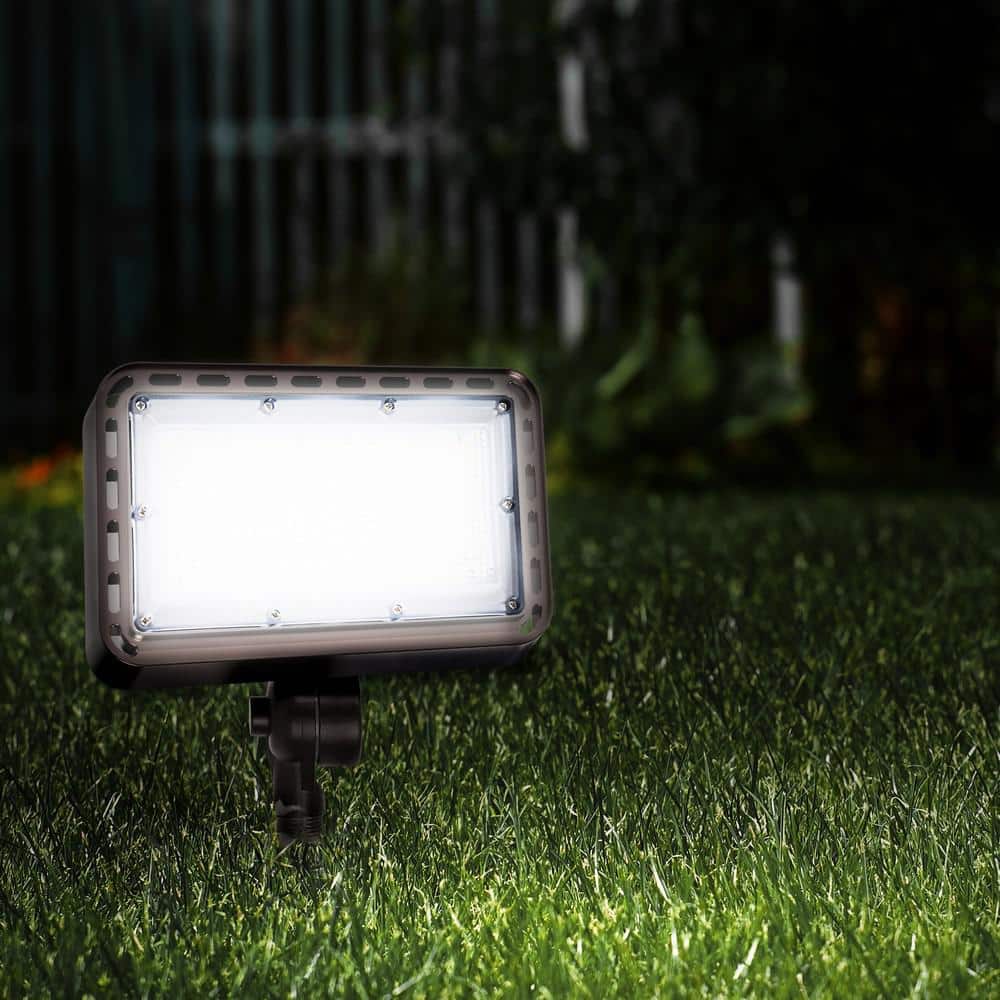 Bronze Adjustable LED Security Flood Light with Polycarbonate Lens