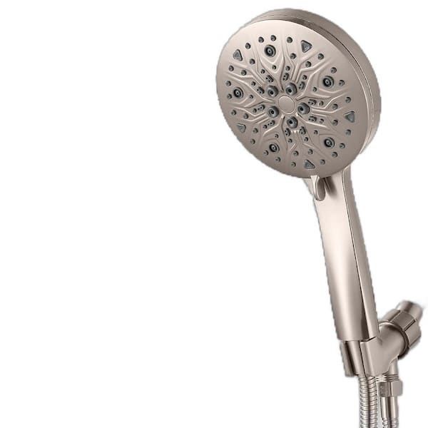 Unbranded High-Pressure 6-Spray Mode Showerhead with Hose 6-Spray Wall Mount Handheld Shower Head 1.8 GPM in ‎Brushed Nickel